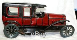 10 Rare Antique Karl Bub Tin Wind-up Toy Car C. 1910