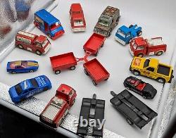 (16) Vintage Tootsie Toys Cars Trucks Rare Action News! Fire Trucks Porchse