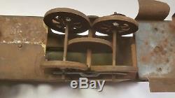 1914 HUGE Schieble CORCOR TROLLEY STREET CAR Tin Train Original Hill Climber Toy
