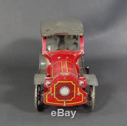 1915 German Orobr Tin Toy Car Military Fire Chief Limo Officer Driver Clockwork
