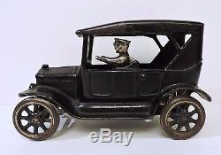 1920's Antique Arcade Model T Touring Sedan Car With Original Driver Exc Vintage