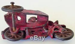 1920's Original Hubley Cop Cast Iron Motorcycle/side Car/orig Passenger 4