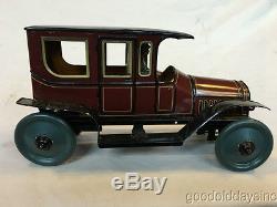 1920s German KARL BUB Tin Windup Toy Car with Original Box & Receipt KBN Germany