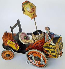 1925 Marx Whoopee Wind Up Tin Litho College Crazyjumping Car 8 Large