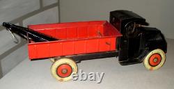 1928 J. Chen Hercules C- Mack Cab Wrecker Tow Truck-20-pressed Steel Antique Toy