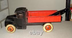 1928 J. Chen Hercules C- Mack Cab Wrecker Tow Truck-20-pressed Steel Antique Toy