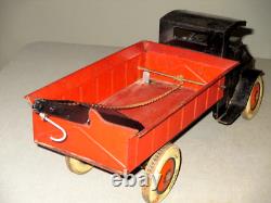 1928 J. Chen Hercules C- Mack Cab Wrecker Tow Truck-20-pressed Steel Antique Toy