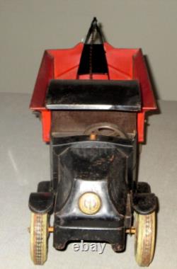 1928 J. Chen Hercules C- Mack Cab Wrecker Tow Truck-20-pressed Steel Antique Toy
