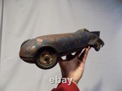 1930 Kingsbury Bluebird Tin Wind Up Land Speed Record Pressed Steel Racer Car