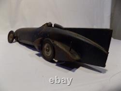 1930 Kingsbury Bluebird Tin Wind Up Land Speed Record Pressed Steel Racer Car