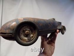 1930 Kingsbury Bluebird Tin Wind Up Land Speed Record Pressed Steel Racer Car