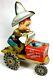 1930 Rodeo Joemade By Unique Art Crazy Car Tin Windup Toy As Is Condition