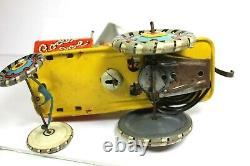 1930 Rodeo Joemade By Unique Art Crazy Car Tin Windup Toy As Is Condition