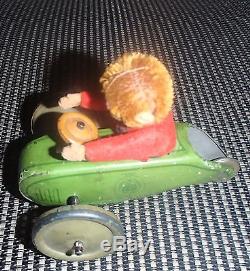 1930's 40's Schuco Monkey On A Trike 3 Wheel Metal Friction Car