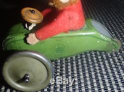 1930's 40's Schuco Monkey On A Trike 3 Wheel Metal Friction Car