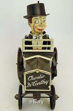 1930'S MARX CHARLIE McCARTHY CAR TIN LITHO WIND UP 7 1/4 LOOK THIS CONDITION