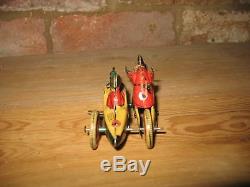 1930 SFA MILITARY MOTORCYCLE SIDE CAR motorrad tin clockwork toy tinplate FRANCE