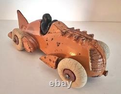 1930's HUBLEY CAST IRON RACE CAR -7-INCH- HTF VERY GOOD ORIGINAL VINTAGE CAR