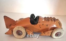 1930's HUBLEY CAST IRON RACE CAR -7-INCH- HTF VERY GOOD ORIGINAL VINTAGE CAR
