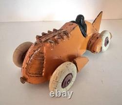 1930's HUBLEY CAST IRON RACE CAR -7-INCH- HTF VERY GOOD ORIGINAL VINTAGE CAR