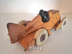 1930's HUBLEY CAST IRON RACE CAR -7-INCH- HTF VERY GOOD ORIGINAL VINTAGE CAR