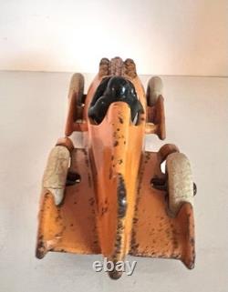 1930's HUBLEY CAST IRON RACE CAR -7-INCH- HTF VERY GOOD ORIGINAL VINTAGE CAR