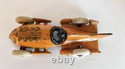 1930's HUBLEY CAST IRON RACE CAR -7-INCH- HTF VERY GOOD ORIGINAL VINTAGE CAR