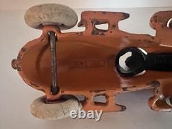 1930's HUBLEY CAST IRON RACE CAR -7-INCH- HTF VERY GOOD ORIGINAL VINTAGE CAR