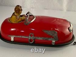 1930's Lindstrom Skeeter Bumper Car with Riders Tin Clockwork Windup Toy