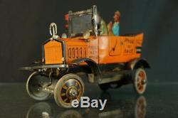 1930's Louis Marx Amos N Andy Fresh Air Tin Wind Up Taxi Cab Car Jalopy Toy