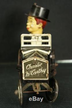 1930's Marx Charlie Mccarthy Carzy Dipsy Car Tin Wind Up Comic Character Toy