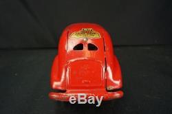 1930's Marx Mystery Car Lincoln Zephyr Pressed Steel Push Down Wind Up Toy