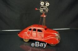 1930's Marx Pathe News Mystery Car Tin Wind Up Vintage Sedan Works Original