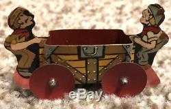 1930's Marx Tin Wind-up BUSY MINERS Tin Litho Coal Mine Ramp, Car & Original Box
