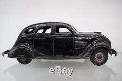 1930S COR-COR CHRYSLER AIR FLOW PRESSED STEEL LARGE TOY CAR TIN MADE IN USA
