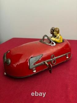 1930s Lindstrom Doodle or Skeeter Bug Bumper Car Pressed Steel Wind-Up Toy Works