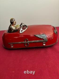 1930s Lindstrom Doodle or Skeeter Bug Bumper Car Pressed Steel Wind-Up Toy Works