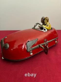 1930s Lindstrom Doodle or Skeeter Bug Bumper Car Pressed Steel Wind-Up Toy Works