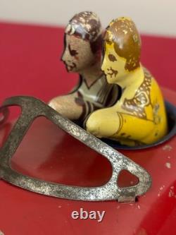1930s Lindstrom Doodle or Skeeter Bug Bumper Car Pressed Steel Wind-Up Toy Works