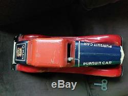 1930s Louis Marx G Man Pursuit Car Tin Toy Wind Up Works Great! Nice Condition