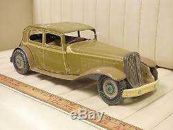 1930s METTOY Staff Car Tin Wind Up Toy Car Great Britain England