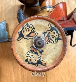 1930s Marx Whoopee Car Tin Litho Windup Crazy Car Cowboy Driver Cow Wheels