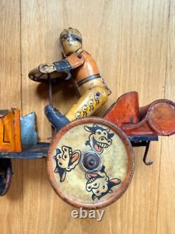 1930s Marx Whoopee Car Tin Litho Windup Crazy Car Cowboy Driver Cow Wheels