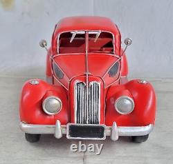 1930s Red Gangster Car Tin Metal Car Red & Black Vintage Look Toy Classic NR