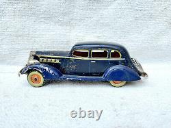 1930s Vintage Rare TN Trademark Kosuge Sedan Car Litho Windup Tin Toy Japan 8.6