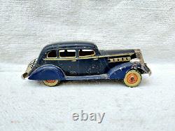 1930s Vintage Rare TN Trademark Kosuge Sedan Car Litho Windup Tin Toy Japan 8.6