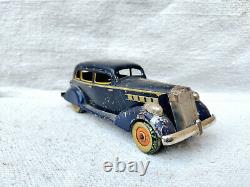 1930s Vintage Rare TN Trademark Kosuge Sedan Car Litho Windup Tin Toy Japan 8.6