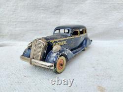 1930s Vintage Rare TN Trademark Kosuge Sedan Car Litho Windup Tin Toy Japan 8.6