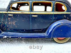 1930s Vintage Rare TN Trademark Kosuge Sedan Car Litho Windup Tin Toy Japan 8.6