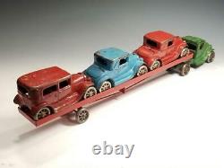 1931 Arcade Cast Iron MODEL A FORD COUPES with RUMBLE SEAT and SEDAN CAR CARRIER